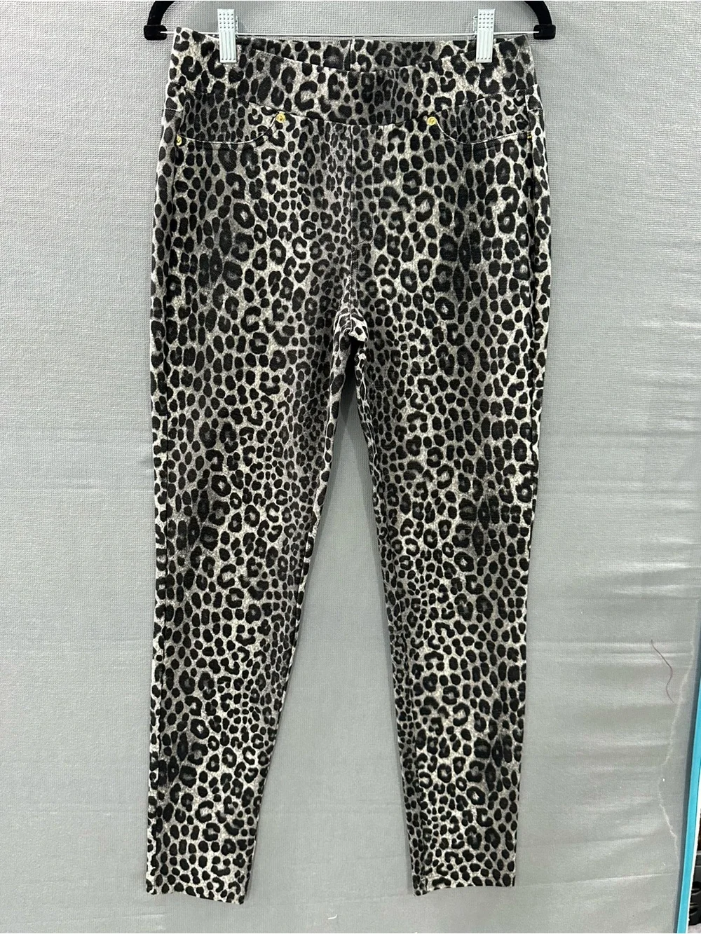 Michael Kors Black & White Leopard Print Leggings